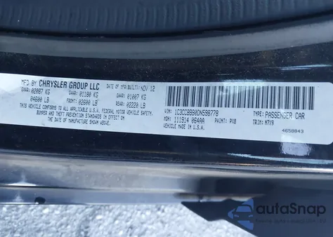 2013 Chrysler 200 Touring z USA, uszkodzony, nr VIN 1C3CCBBB0DN598778